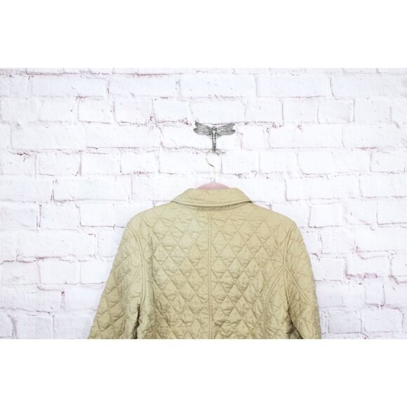 LL Bean Button Front Lined Insulated Quilted Jacket Tan Size L - Picture 4 of 10